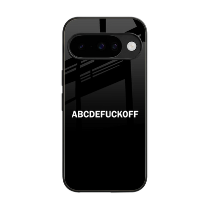 ABCDEFUCKOFF Black back phone cover | glass case for google pixel 10