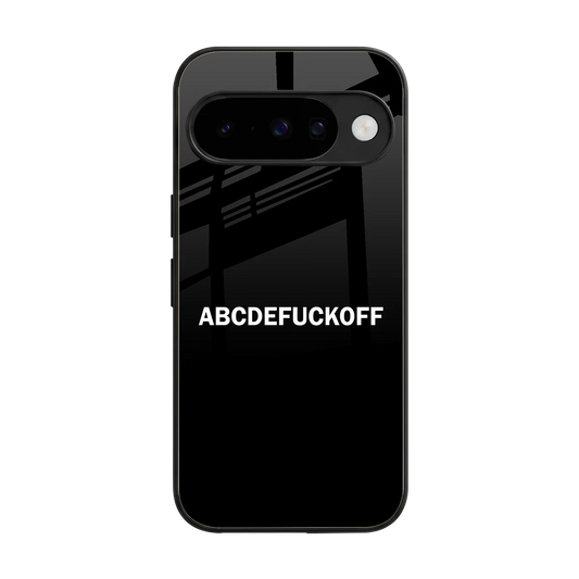 ABCDEFUCKOFF Black back phone cover | glass case for google pixel 10