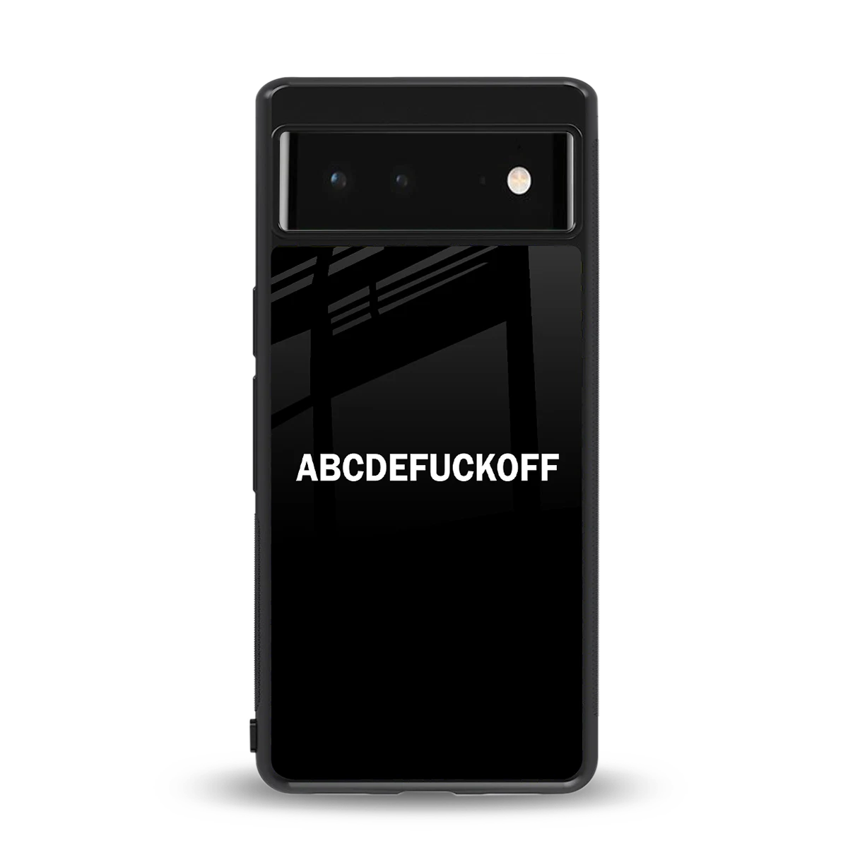 ABCDEFUCKOFF Black back phone cover | glass case for google pixel 6a