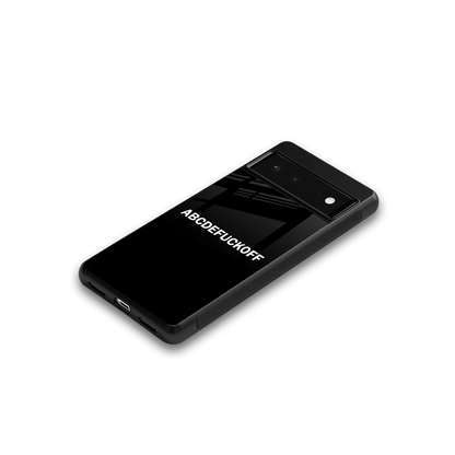 ABCDEFUCKOFF Black google pixel 6a mobile cover | shockproof glass phone case
