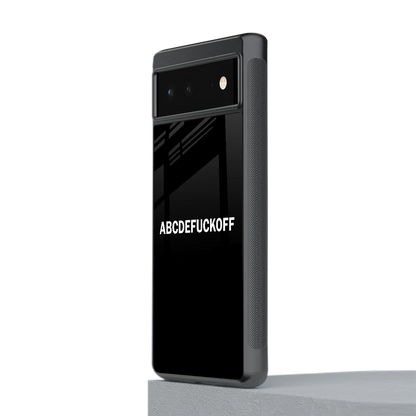 ABCDEFUCKOFF Black stylish phone case for google pixel 6 | glossy glass and slim fit