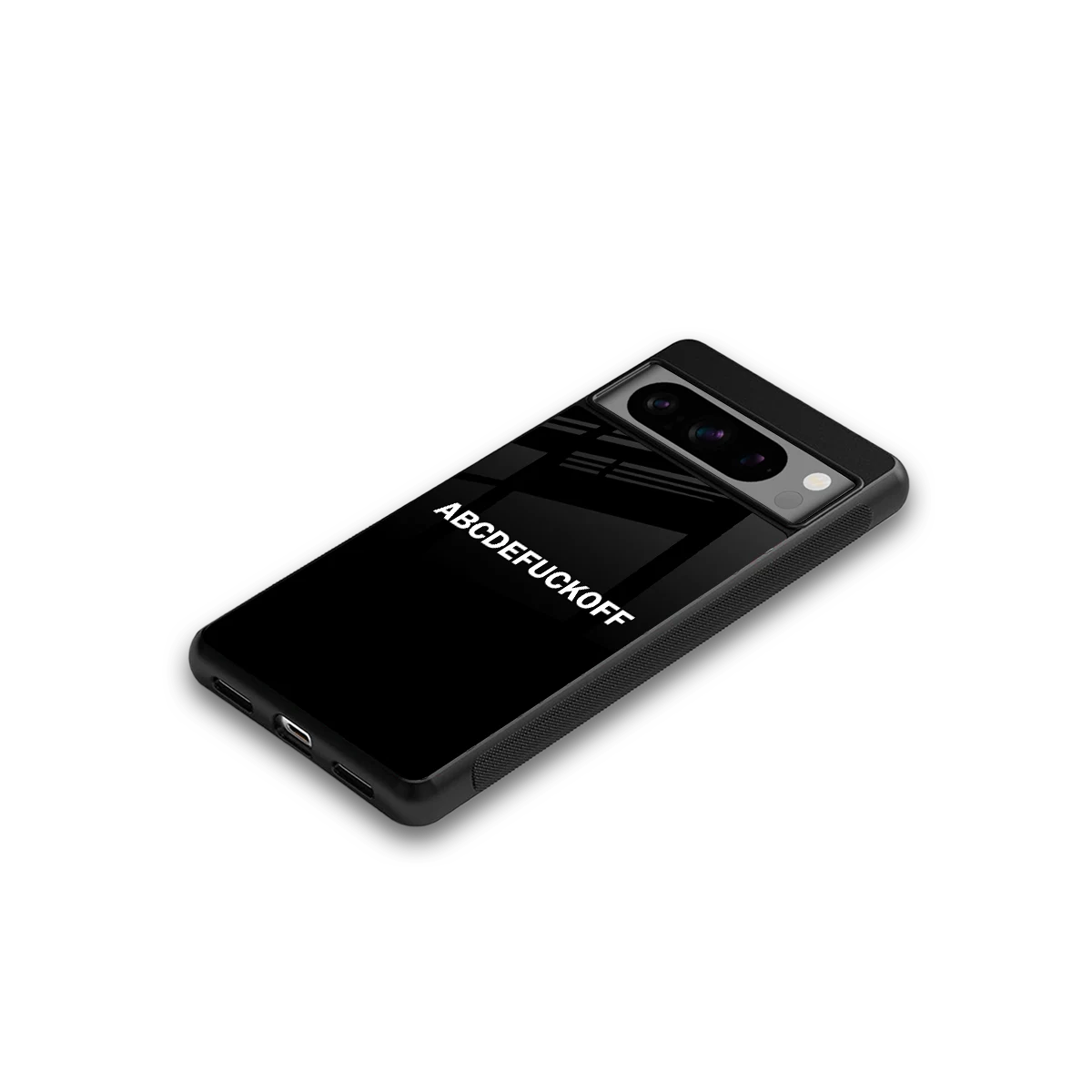 ABCDEFUCKOFF Black google pixel 8 pro mobile cover | shockproof glass phone case