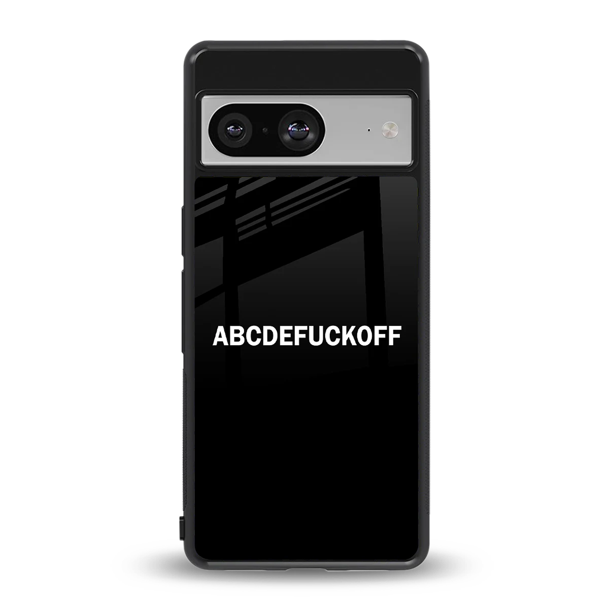 ABCDEFUCKOFF Black back phone cover | glass case for google pixel 8