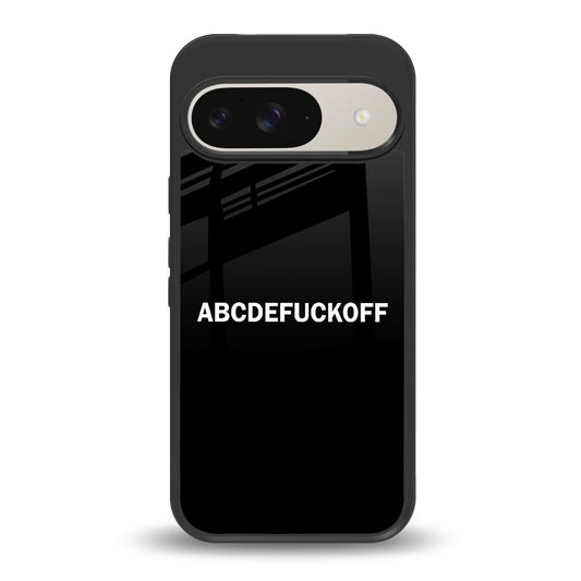 ABCDEFUCKOFF Black back phone cover | glass case for google pixel 9