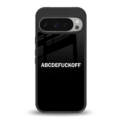 ABCDEFUCKOFF Black back phone cover | glass case for google pixel 9 pro