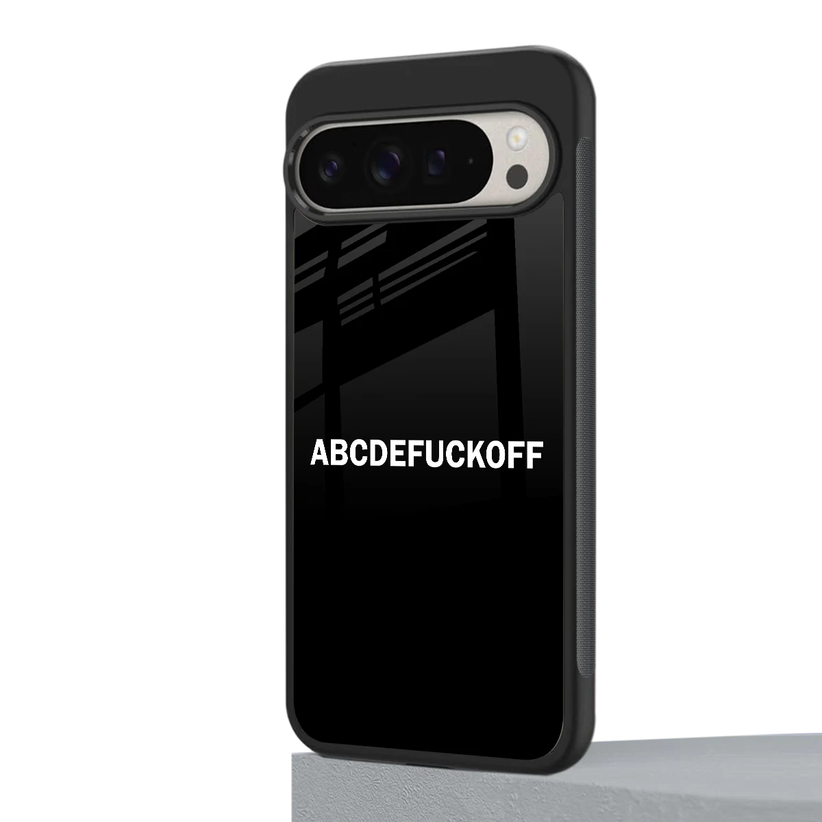 ABCDEFUCKOFF Black google pixel 9 pro mobile cover | shockproof glass phone case