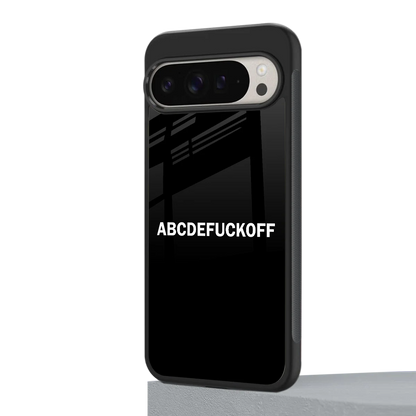 ABCDEFUCKOFF Black google pixel 9 pro mobile cover | shockproof glass phone case