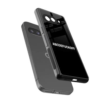 ABCDEFUCKOFF Black sleek google pixel 10a cover with tempered glass back and TPU edges