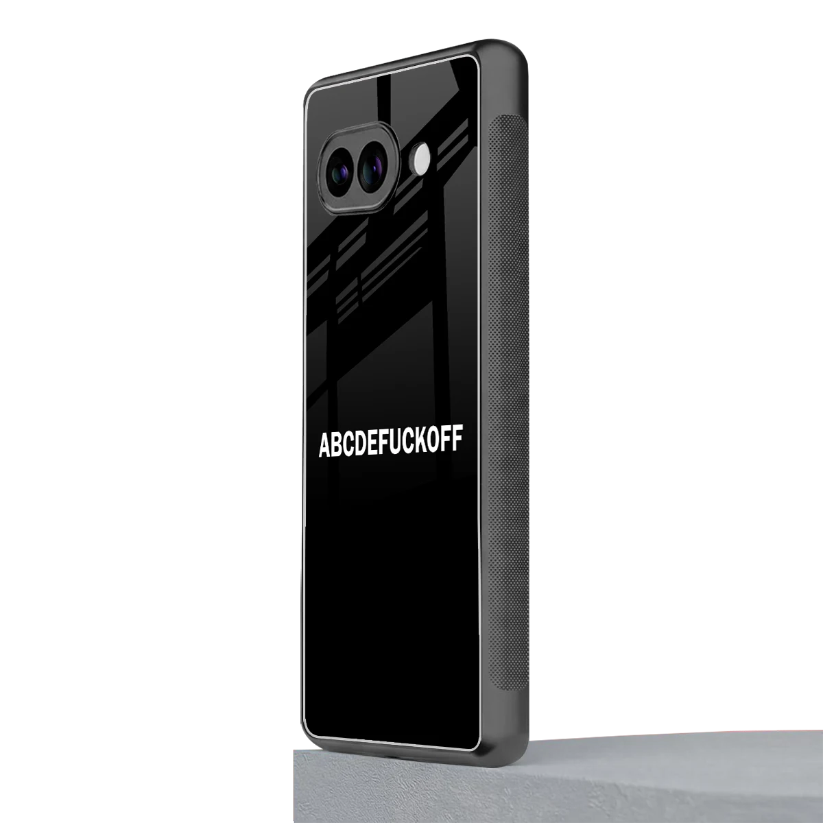 ABCDEFUCKOFF Black google pixel 10a mobile cover | shockproof glass phone case