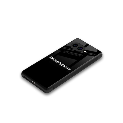 ABCDEFUCKOFF Black stylish phone case for google pixel 10a | glossy glass and slim fit