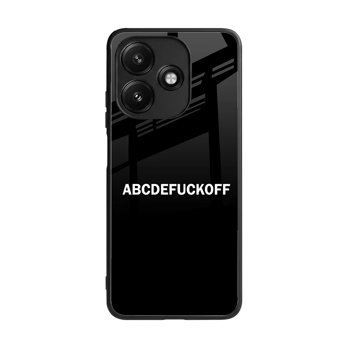 ABCDEFUCKOFF Black back phone cover | glass case for redmi 12 5g
