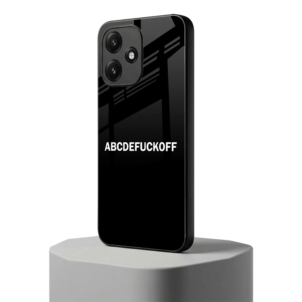 ABCDEFUCKOFF Black redmi 12 5g mobile cover | shockproof glass phone case