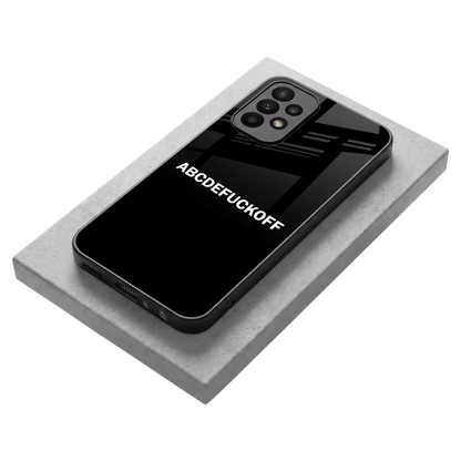 ABCDEFUCKOFF Black stylish phone case for samsung galaxy a23 | glossy glass and slim fit