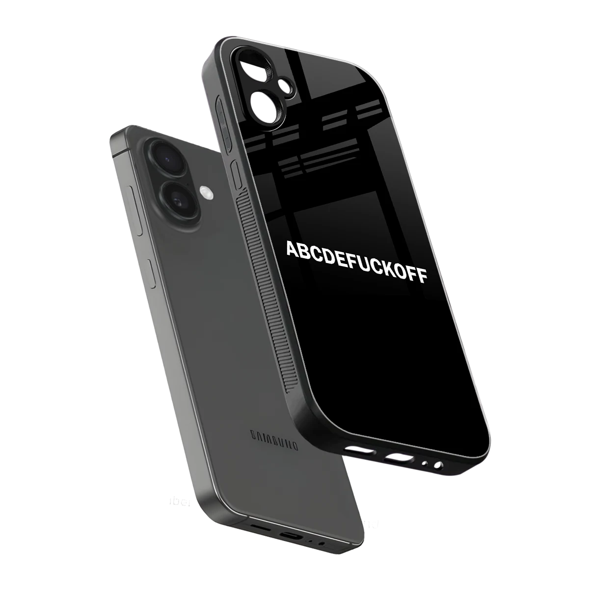 ABCDEFUCKOFF Black sleek samsung galaxy a06 5g cover with tempered glass back and TPU edges