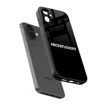 ABCDEFUCKOFF Black sleek samsung galaxy a06 5g cover with tempered glass back and TPU edges
