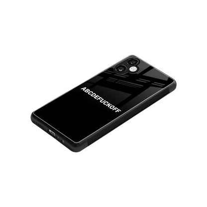ABCDEFUCKOFF Black stylish phone case for samsung galaxy a06 5g | glossy glass and slim fit