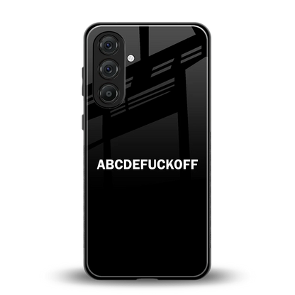 ABCDEFUCKOFF Black back phone cover | glass case for samsung galaxy a34 5g