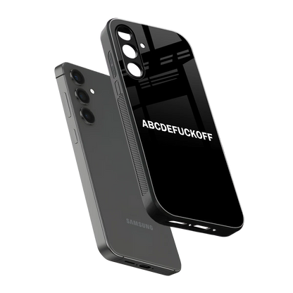 ABCDEFUCKOFF Black sleek samsung galaxy a14 5g cover with tempered glass back and TPU edges