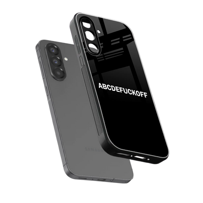 ABCDEFUCKOFF Black sleek samsung galaxy a26 5g cover with tempered glass back and TPU edges