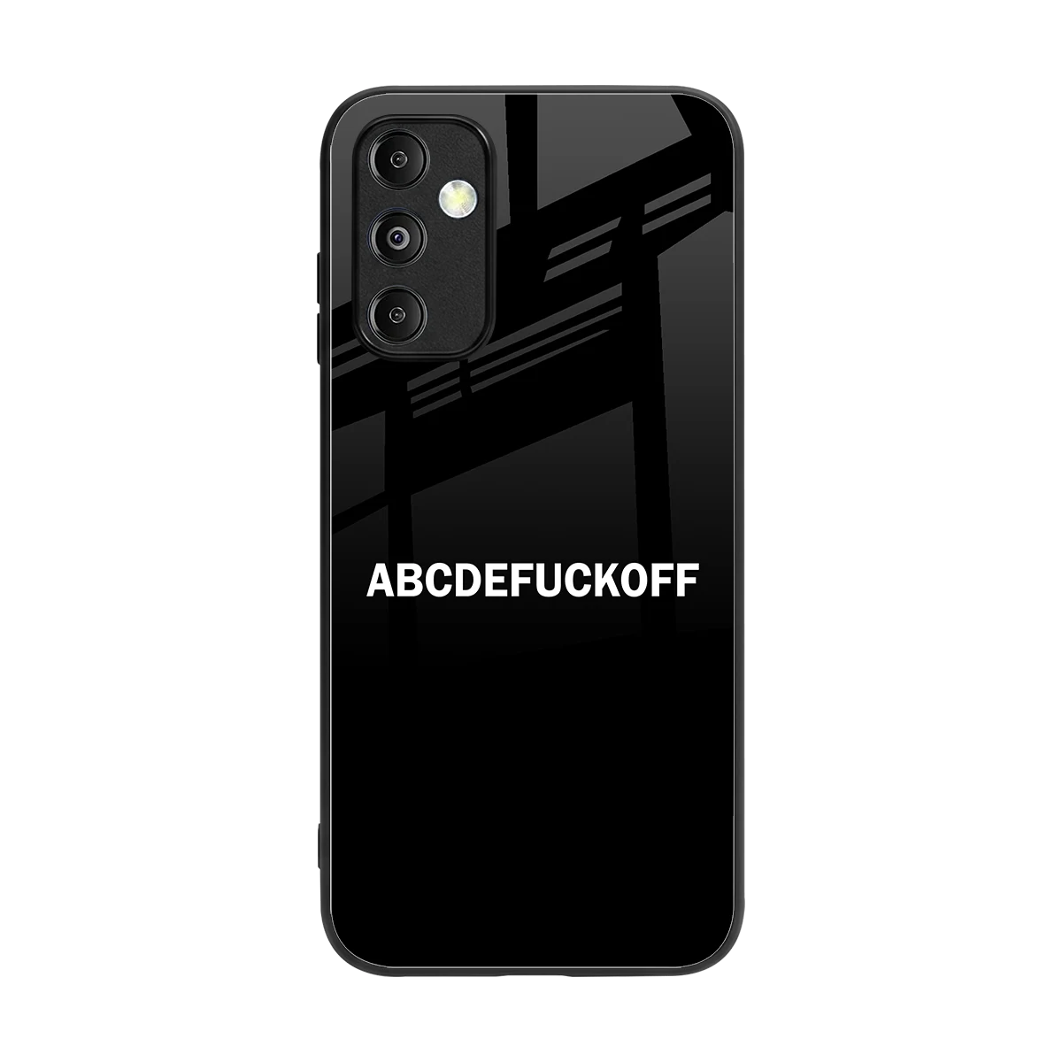 ABCDEFUCKOFF Black back phone cover | glass case for samsung galaxy m14 5g