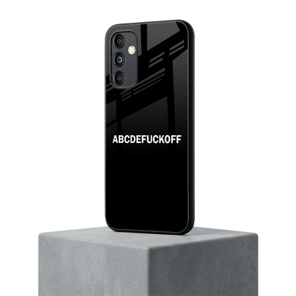 ABCDEFUCKOFF Black samsung galaxy m14 5g mobile cover | shockproof glass phone case