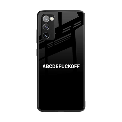 ABCDEFUCKOFF Black back phone cover | glass case for samsung galaxy s20 fe