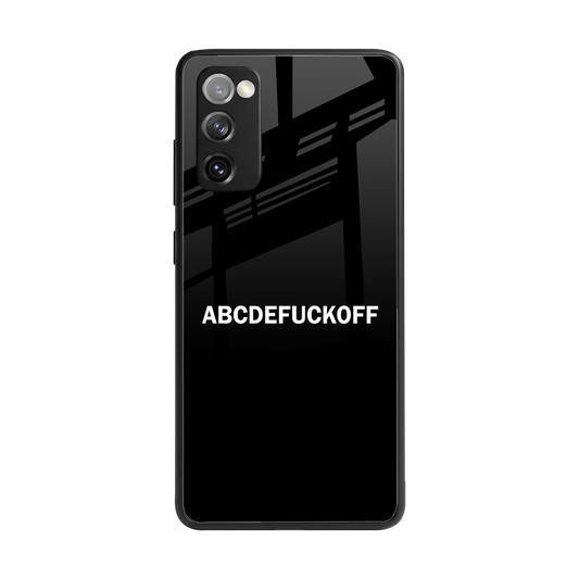 ABCDEFUCKOFF Black back phone cover | glass case for samsung galaxy s20 fe