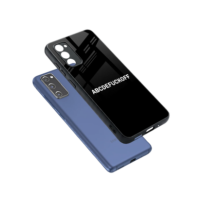 ABCDEFUCKOFF Black sleek samsung galaxy s20 fe cover with tempered glass back and TPU edges