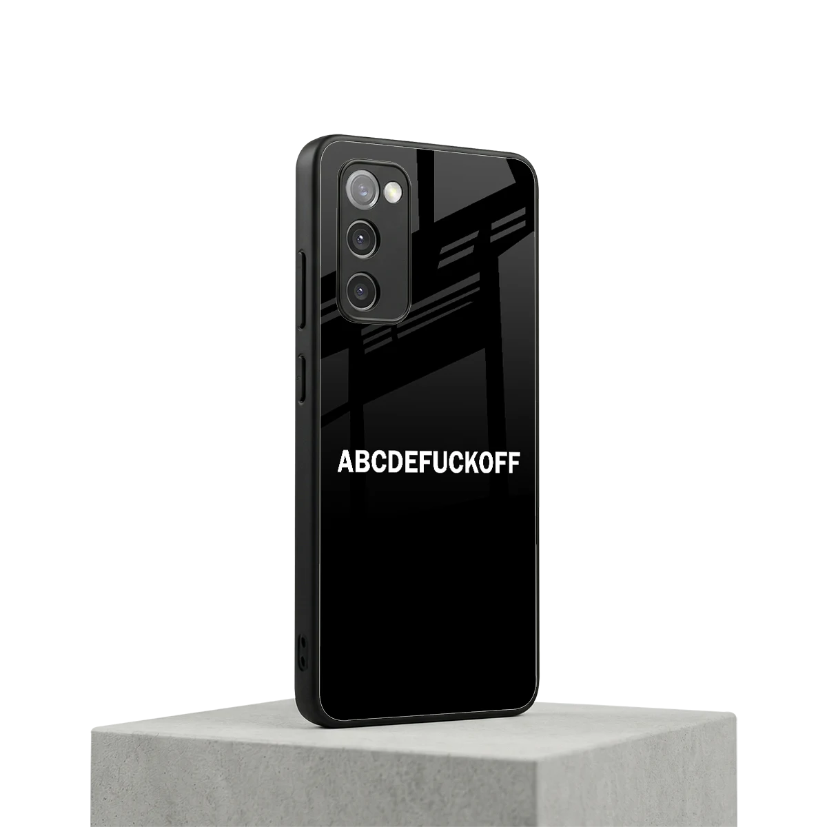 ABCDEFUCKOFF Black samsung galaxy s20 fe mobile cover | shockproof glass phone case