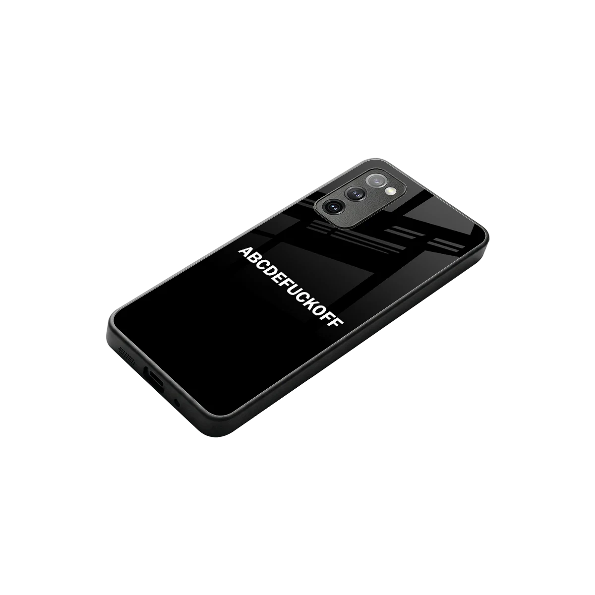 ABCDEFUCKOFF Black stylish phone case for samsung galaxy s20 fe | glossy glass and slim fit