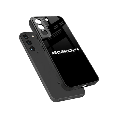 ABCDEFUCKOFF Black sleek samsung galaxy s22 cover with tempered glass back and TPU edges