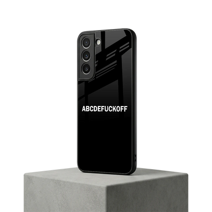 ABCDEFUCKOFF Black samsung galaxy s22 mobile cover | shockproof glass phone case