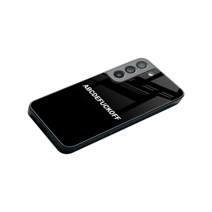 ABCDEFUCKOFF Black stylish phone case for samsung galaxy s22 | glossy glass and slim fit