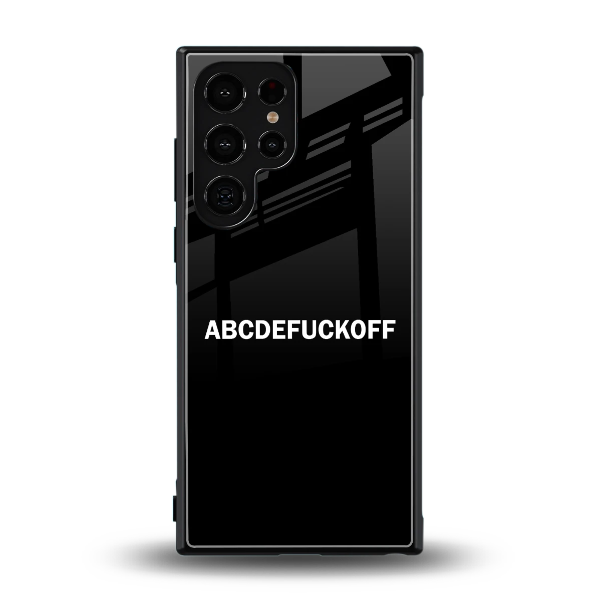 ABCDEFUCKOFF Black back phone cover | glass case for samsung galaxy s23 ultra