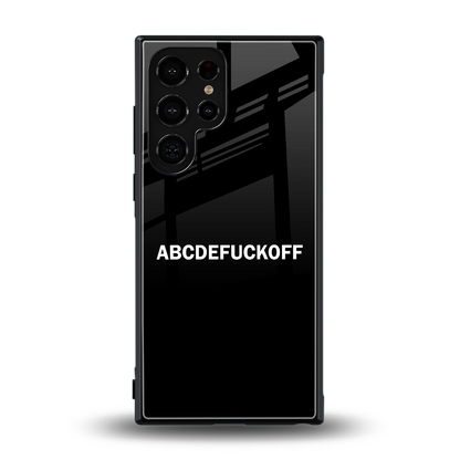 ABCDEFUCKOFF Black back phone cover | glass case for samsung galaxy s23 ultra