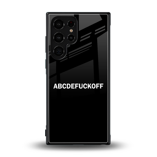 ABCDEFUCKOFF Black back phone cover | glass case for samsung galaxy s23 ultra