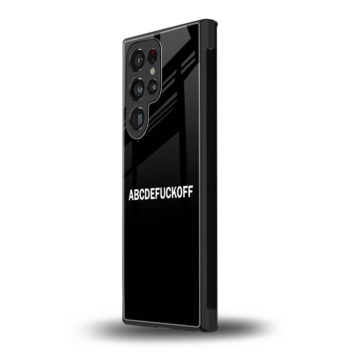ABCDEFUCKOFF Black samsung galaxy s23 ultra mobile cover | shockproof glass phone case