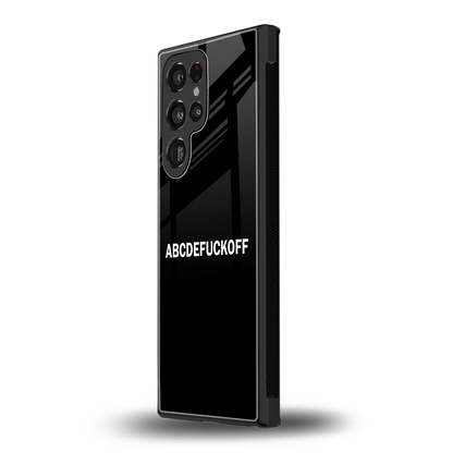 ABCDEFUCKOFF Black samsung galaxy s23 ultra mobile cover | shockproof glass phone case