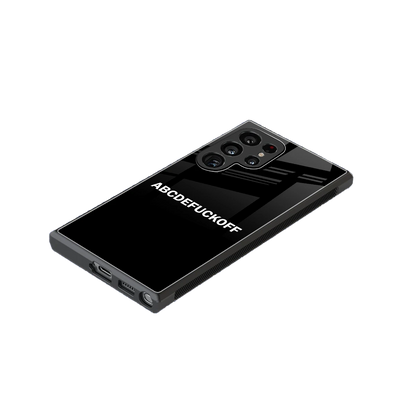 ABCDEFUCKOFF Black stylish phone case for samsung galaxy s23 ultra | glossy glass and slim fit