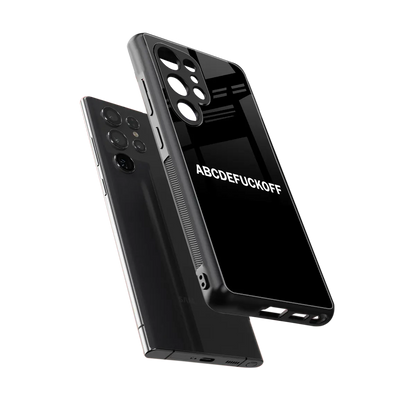 ABCDEFUCKOFF Black sleek samsung galaxy s25 ultra cover with tempered glass back and TPU edges