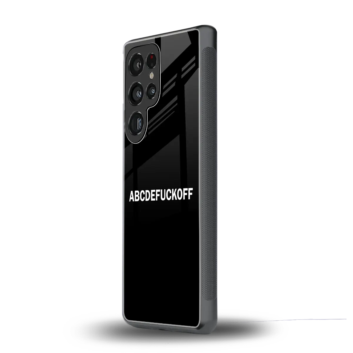 ABCDEFUCKOFF Black samsung galaxy s25 ultra mobile cover | shockproof glass phone case