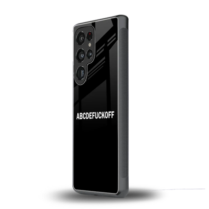 ABCDEFUCKOFF Black samsung galaxy s25 ultra mobile cover | shockproof glass phone case