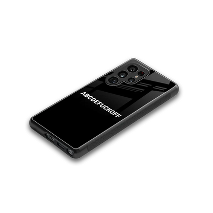 ABCDEFUCKOFF Black stylish phone case for samsung galaxy s25 ultra | glossy glass and slim fit