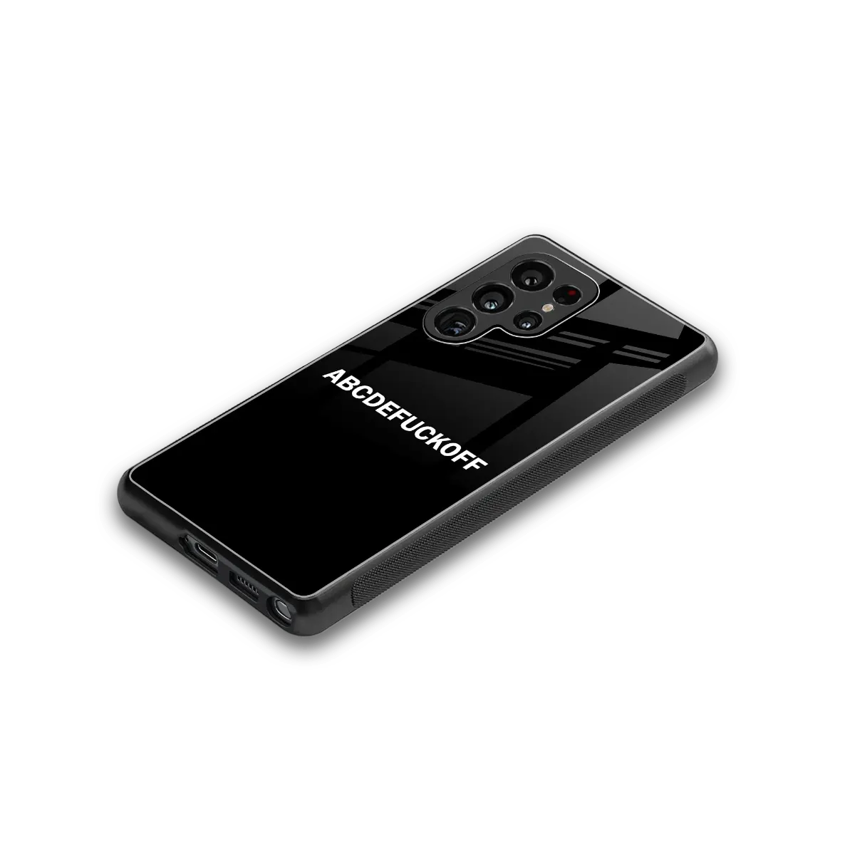 ABCDEFUCKOFF Black stylish phone case for samsung galaxy s26 ultra | glossy glass and slim fit