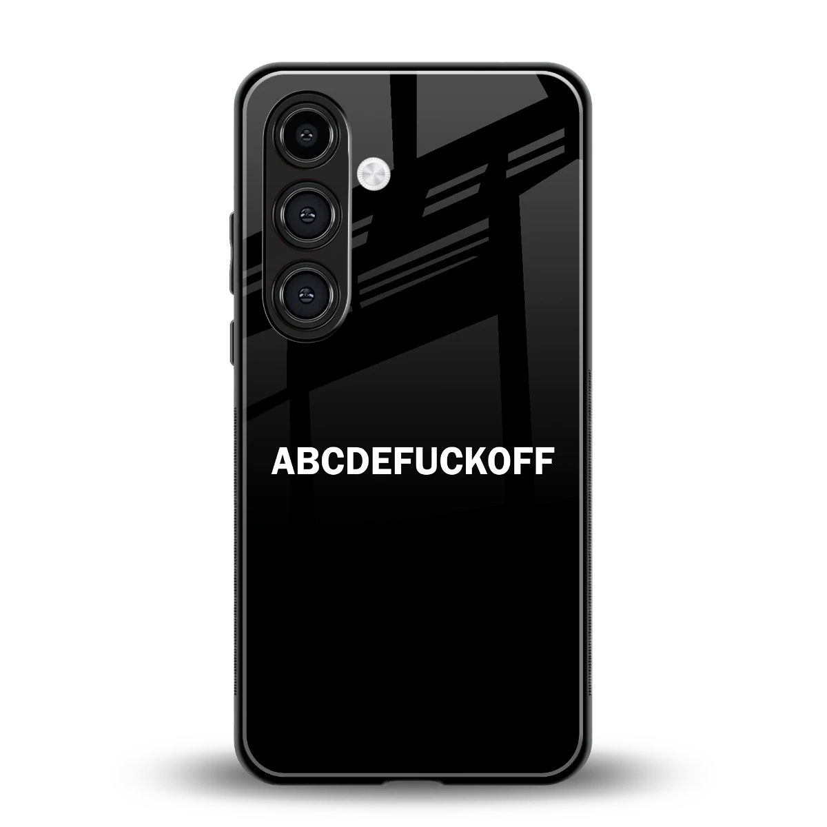 ABCDEFUCKOFF Black back phone cover | glass case for samsung galaxy s23 fe