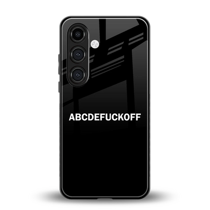 ABCDEFUCKOFF Black back phone cover | glass case for samsung galaxy s26
