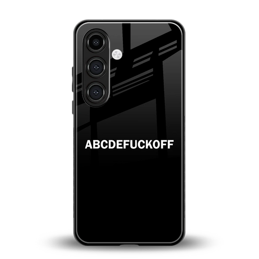 ABCDEFUCKOFF Black back phone cover | glass case for samsung galaxy s26