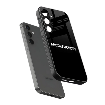 ABCDEFUCKOFF Black sleek samsung galaxy s24 cover with tempered glass back and TPU edges