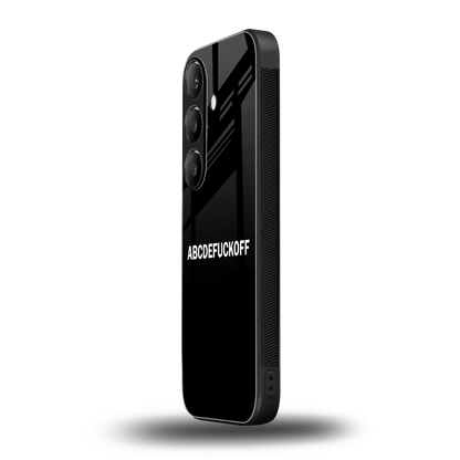 ABCDEFUCKOFF Black samsung galaxy s24 mobile cover | shockproof glass phone case