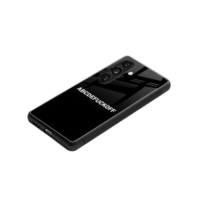 ABCDEFUCKOFF Black stylish phone case for samsung galaxy s24 plus | glossy glass and slim fit